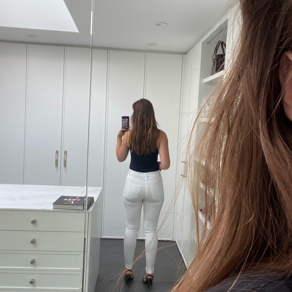 Fashion Nova white skinny jeans with ripped knees - Picture 3 of 6